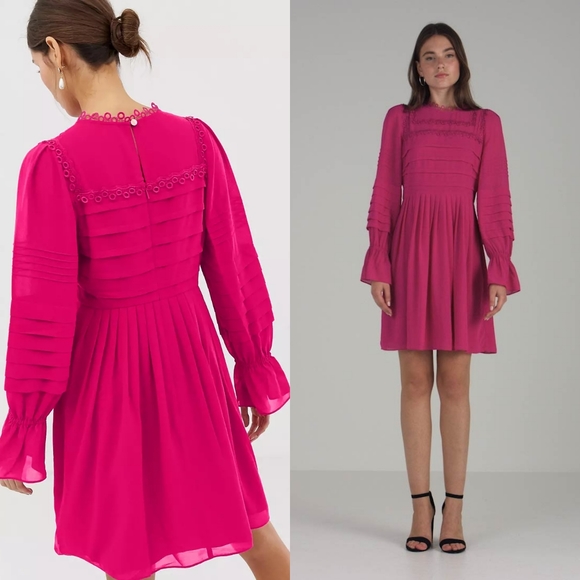 Ted Baker Arrebel Lace Trim Dress Embroidered - Picture 2 of 14